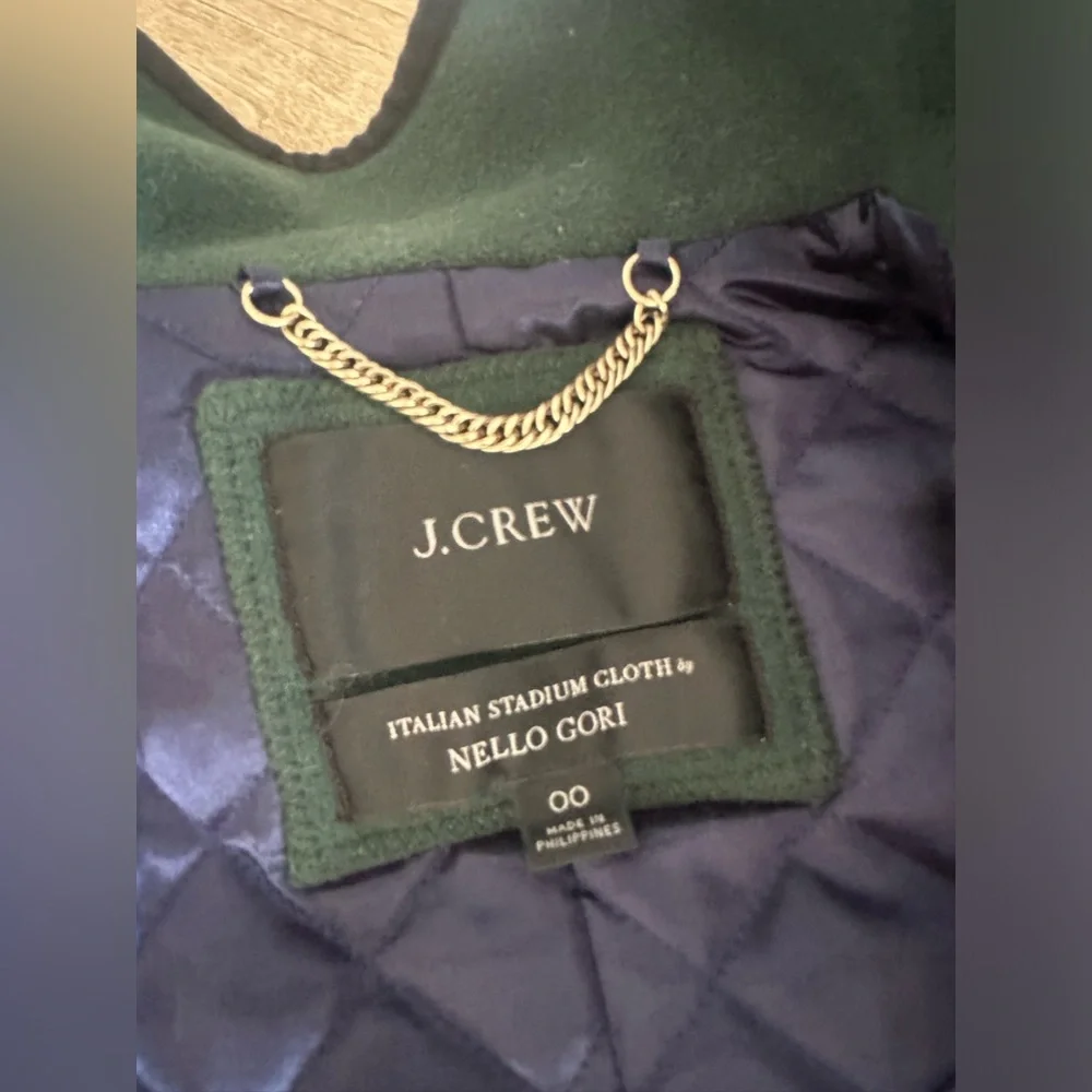 J Crew Summit Parka in Italian Stadium Cloth Wool Dark Forest. Size 00 - Picture 13 of 13